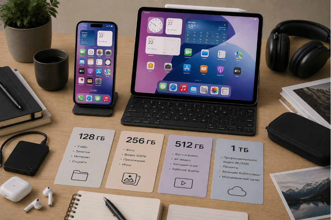 Сколько памяти нужно в iPhone и iPad