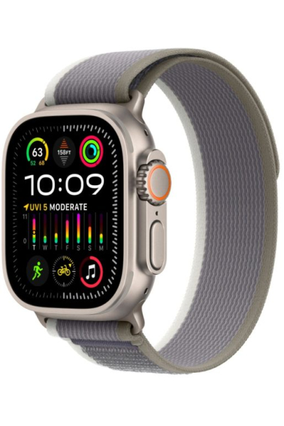 Часы Apple Watch Ultra 2 GPS + Cellular 49mm Titanium Case/With Green/Gray Trail Loop S/M (MRF33)