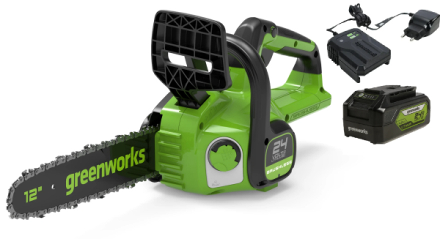 Пила цепная аккумуляторная Greenworks GD24CS30K4 24В (2007007UB) (С акб 4Aч и зу)