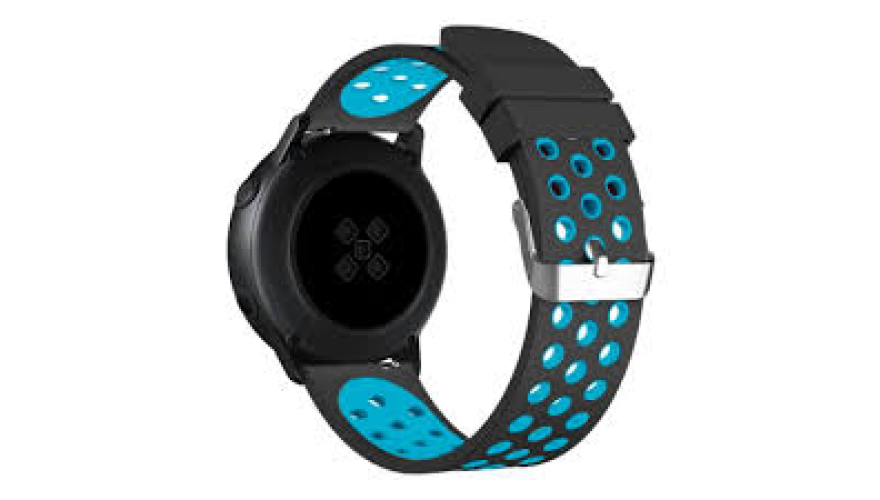 Ремешок DF для Galaxy Watch Active/Active2/Amazfit GTR 1.2 42мм/GTS 1.65 sSportBand-01 Black-Blue