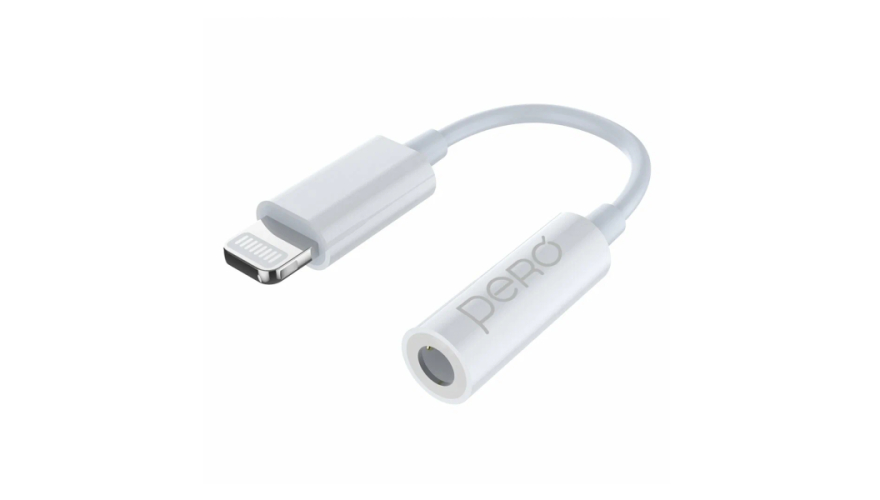 Переходник PERO AD13 Lightning - Jack 3.5мм White (Белый)