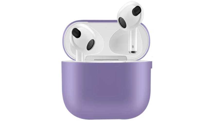 Силиконовый чехол для Apple AirPods 4 с карабином Lavender