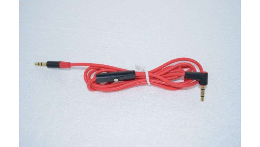 AUX кабель 3.5 Jack/M-3.5 1.2м. ISA с микрофоном и кнопкой ответа красный
