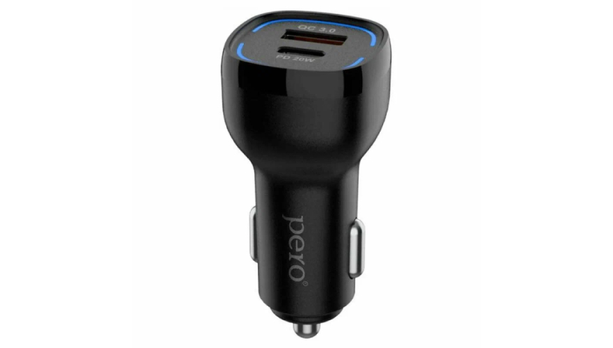 АЗУ PERO AC05 38W USB-A QC3.0/USB-C PD Black