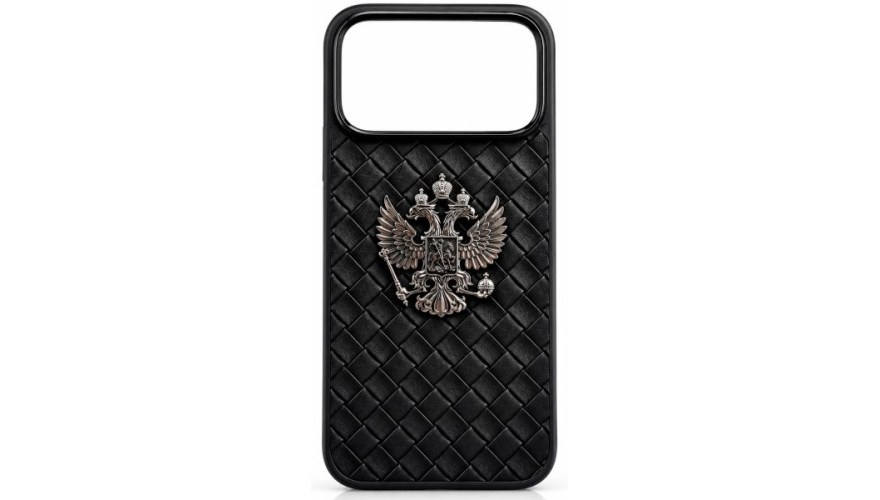 Чехол-накладка силикон с гербом для iPhone 18 Pro Черный