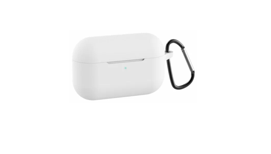 Силиконовый чехол для Apple AirPods Pro с карабином White