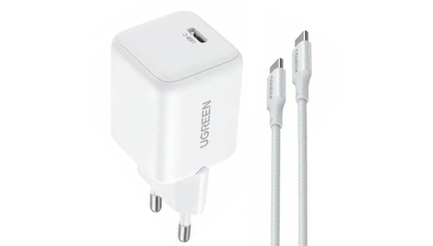 СЗУ UGREEN X513 USB-C 30W + кабель Type-C (65013) Белый