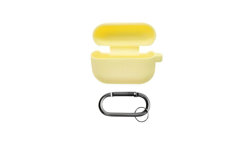 Силиконовый чехол для Apple AirPods Pro с карабином Yellow