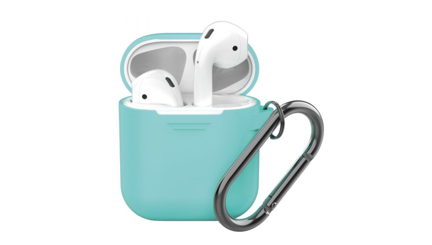 Силиконовый чехол Deppa для AirPods с карабином арт.47011 Мятный