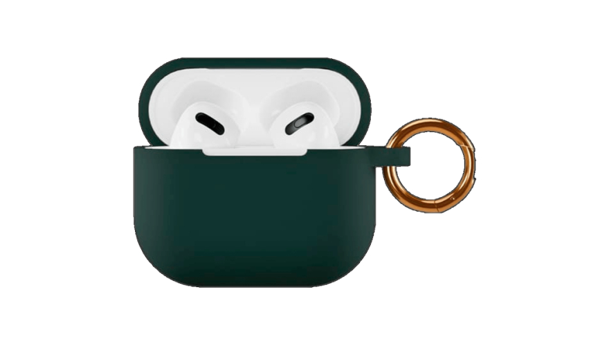 Силиконовый чехол VLP Silicone Case Soft Touch с кольцом для Apple AirPods 3 Dark Green
