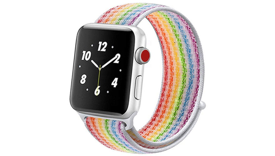 Ремешок для Apple Watch 42/44/45/49mm Nylon Loop Радужный