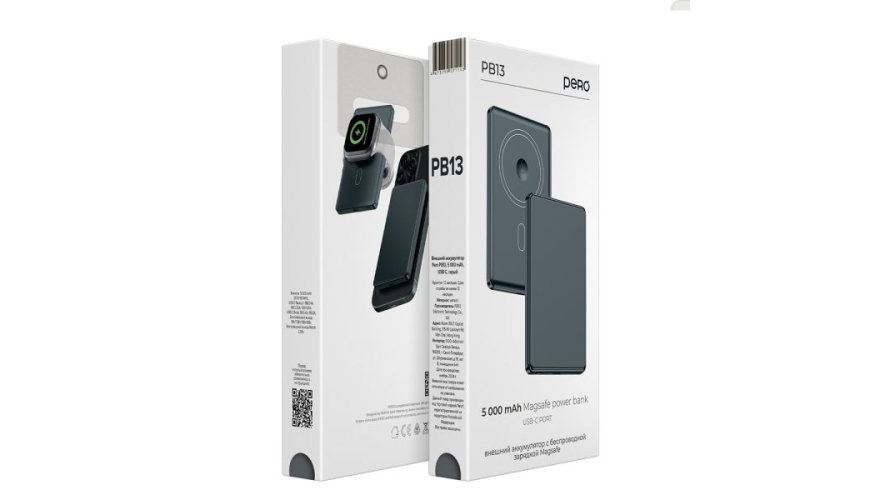 Внешний аккумулятор с беспроводной зарядкой Magsafe PERO PB13 5000mAh ...