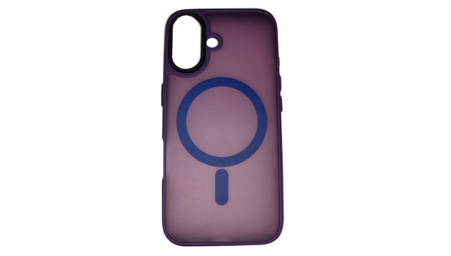 Чехол-накладка силикон MagSafe для iPhone 16 Матовый фиолетовый