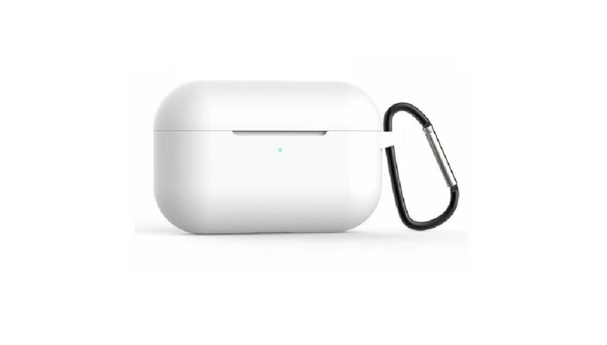Силиконовый чехол для Apple AirPods 3 с карабином White