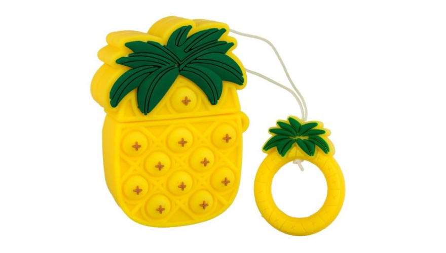 Силиконовый чехол для Apple AirPods (Поп-Ит Ананас Желтый)