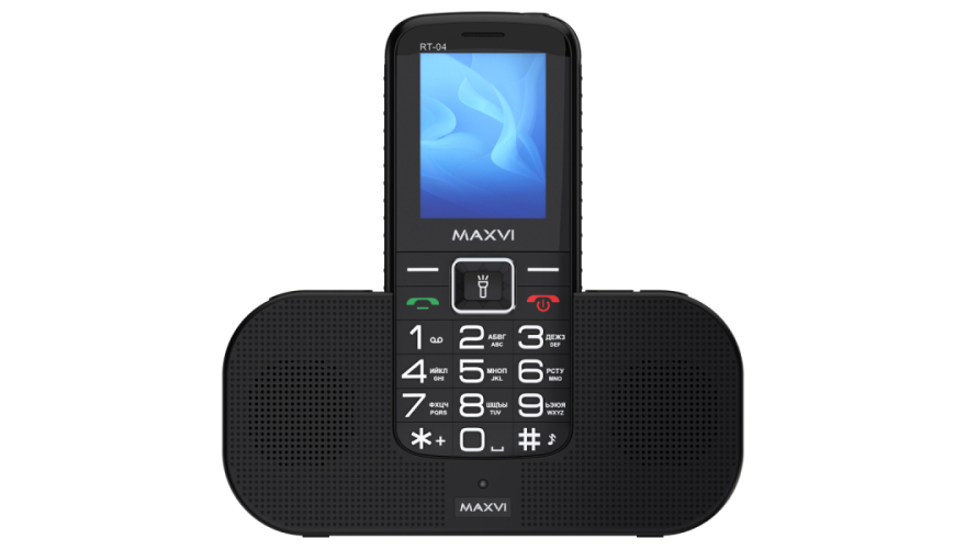 Мобильный телефон MAXVI RT-04 с док-станцией Black (Черный)