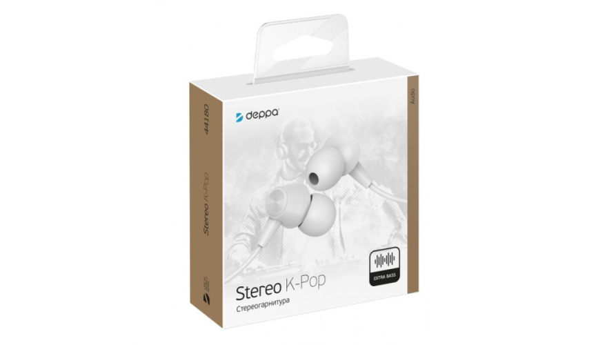 Стереогарнитура Deppa Stereo K-Pop White арт. 44180