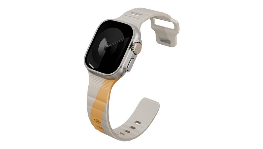 Ремешок Uniq Stride SE FKM Rubber для Apple Watch 44/45/46/49mm Beige/Yellow (Бежевый) 