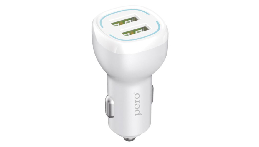 АЗУ PERO AC04 2USB 2.4A c кабелем Type-C White