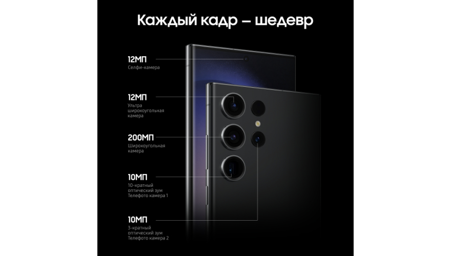 Смартфон Samsung Galaxy S23 Ultra 12/1TB Phantom Black (Черный фантом)
