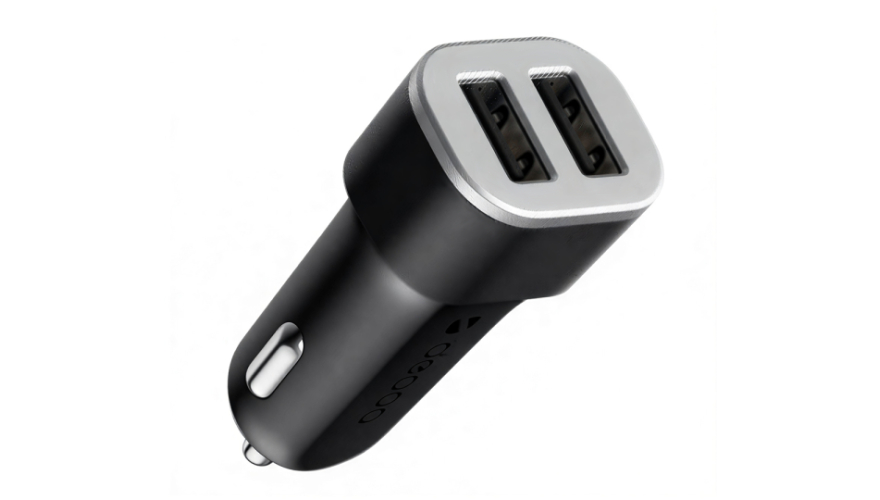 АЗУ Deppa 2USB 2.4A + кабель USB - USB-C (11284) Черный