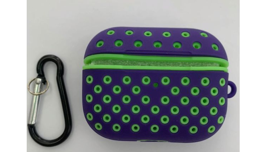 Силиконовый чехол для Apple AirPods Pro Violet-Green с перфорацией