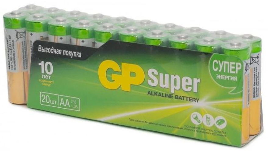 Батарейка GP Super Alkaline 15A LR6 AA (20шт) спайка