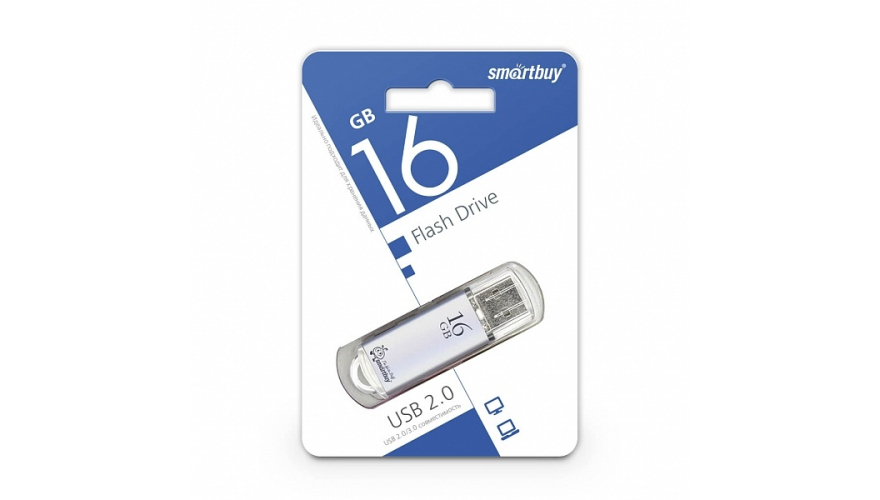 USB Flash Drive Smartbuy V-Cut USB 2.0 16GB Silver (SB16GBVC-S)