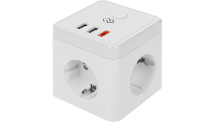 Умный сетевой фильтр Digma DiPlug Cude 1 (3 розетки) Белый