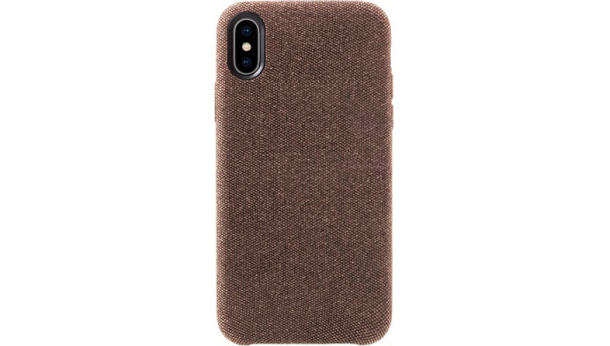Чехол текстильный для iPhone X/XS коричневый