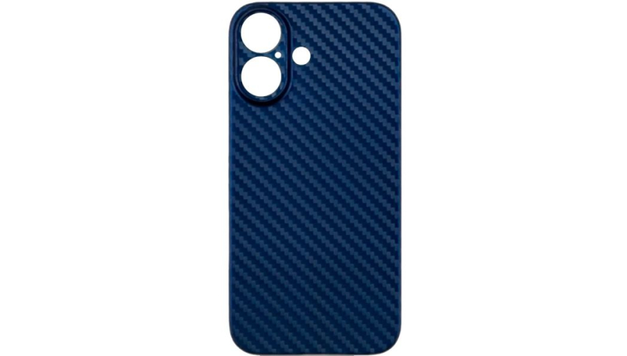 Чехол-накладка силикон под карбон для Apple iPhone 17 Синий