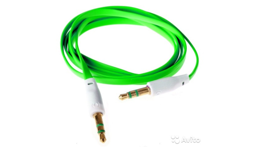 AUX кабель 3.5 Jack/M-3.5 1м. ISA зеленый