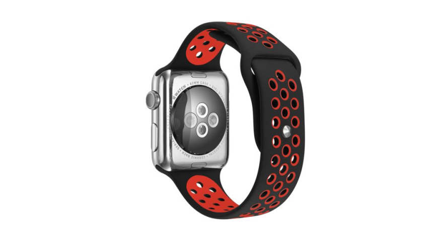 Ремешок для Apple Watch 38/40/41mm Nike Sport Band Черно-Красный