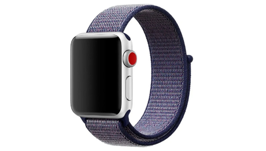 Ремешок нейлоновый для Apple Watch 38/40/41mm Черный с синим