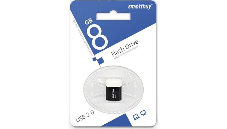 USB Flash Drive Smartbuy Lara USB 2.0/3.0 8GB Черный (SB8GBLara-K)