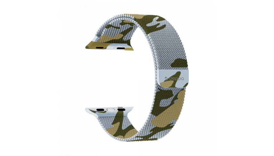 Ремешок Deppa Band Mesh для Apple Watch 42/44/45/49mm, нержавеющая сталь, камуфляж (арт.47149)