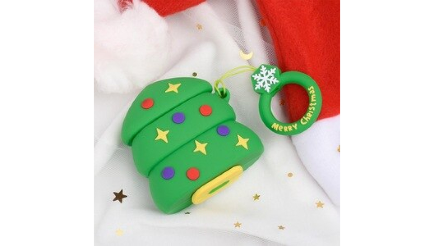 Силиконовый чехол для Apple AirPods (Ёлка)