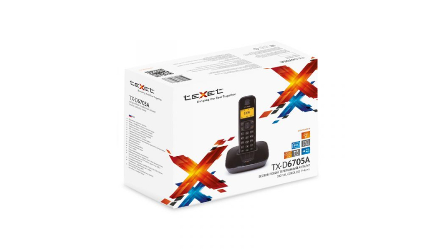 Радиотелефон Dect Texet TX-D6705A Black (Черный)