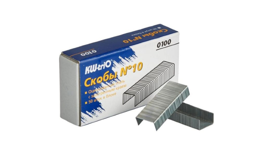 Скобы для степлера KW-trio №10, оцинкованные, 1000шт.