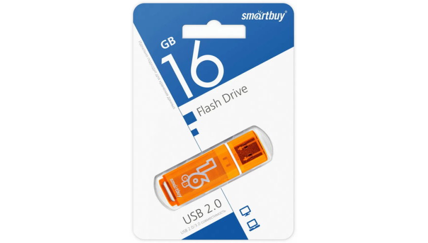 USB Flash Drive Smartbuy Glossy series USB 2.0 16GB Orange (SB16GBGS-Or)