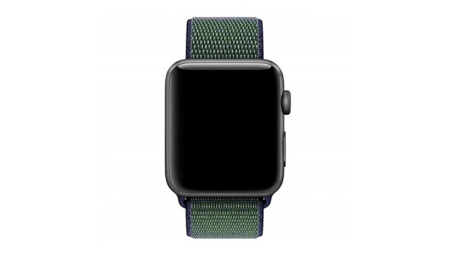 Ремешок для Apple Watch 38/40/41mm Nylon Loop Черно-Зеленый