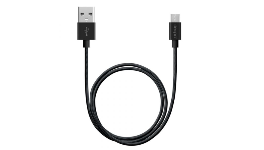 Кабель USB Deppa Micro USB 1.2м, черный (арт.72103)
