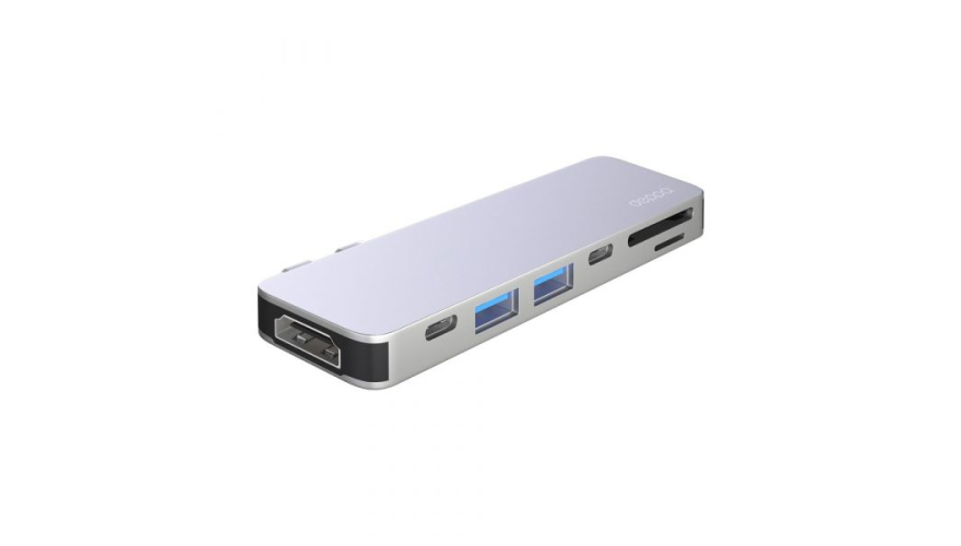 USB-C адаптер Deppa для MacBook 7-в-1, серебро арт. 73122