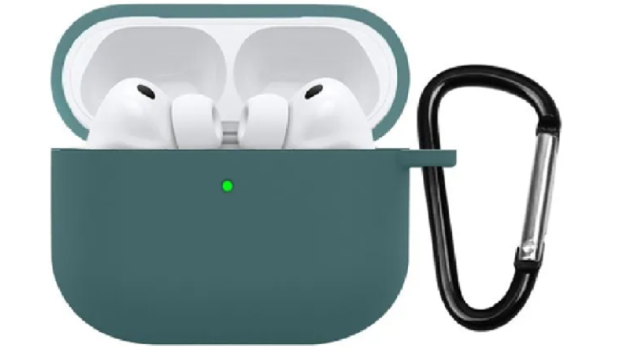 Силиконовый чехол для Apple AirPods Pro 3 с карабином Pacific Green (Тихоокеанский зеленый)