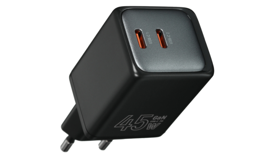 СЗУ TFN 2USB-C 45W GaN Black (TFN-WC-CC-45W-BK)