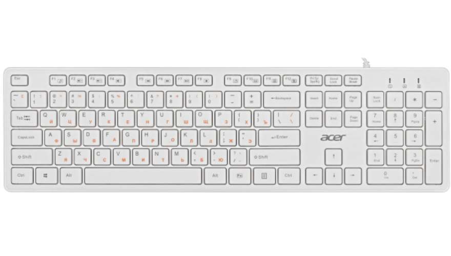 Проводная клавиатура Acer OKW123 Белый