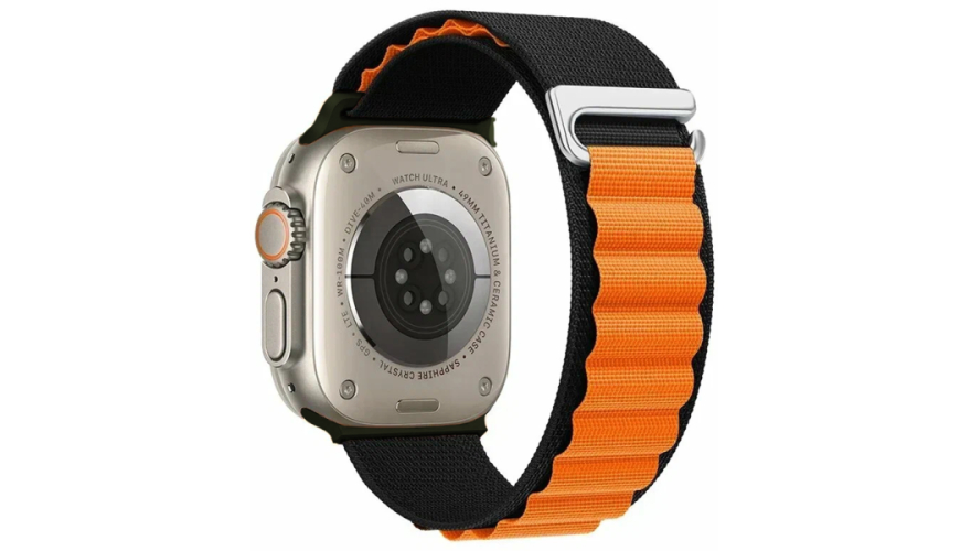 Ремешок Hoco для Apple Watch 42/44/45/49mm Climbing Series Alpine Loop Nylon Strap Black Orange