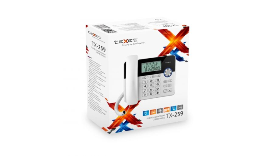 Проводной телефон Texet TX-259 Black-Silver (черный-серебристый)