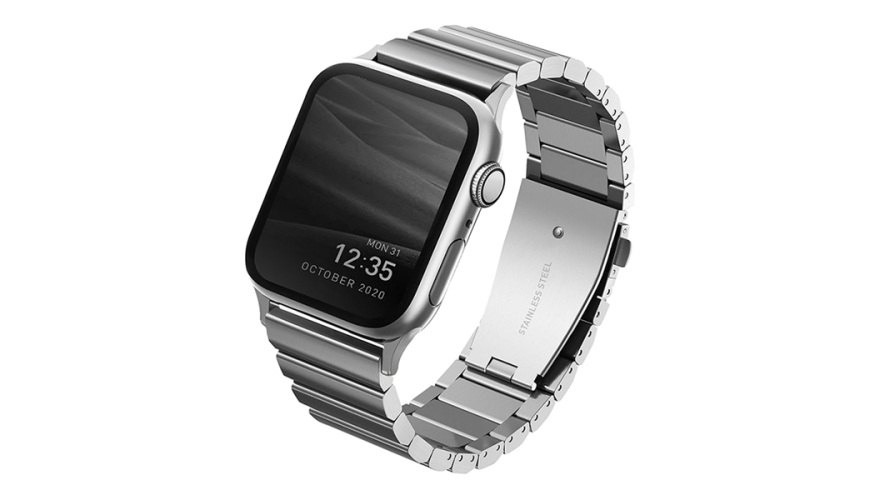 Ремешок Uniq Strova Strap Link Steel для Apple Watch 44/45/46/49mm Silver (Серебристый)