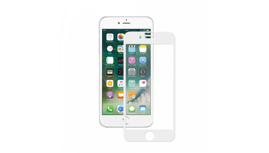 Защитное стекло 3D Deppa для смартфона iPhone 8/ iPhone 7 White арт.62036